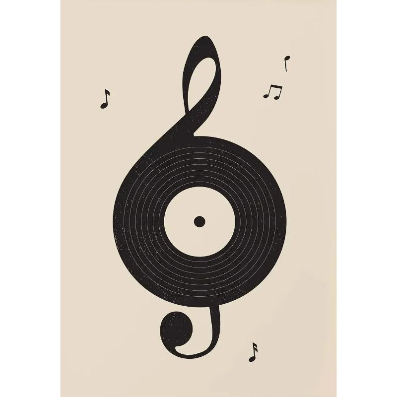 Retro Record Poster Print Mid Century Music Minimal Pastel Canvas Poster Colorful Wall Art Minimalist Room Home Decor
