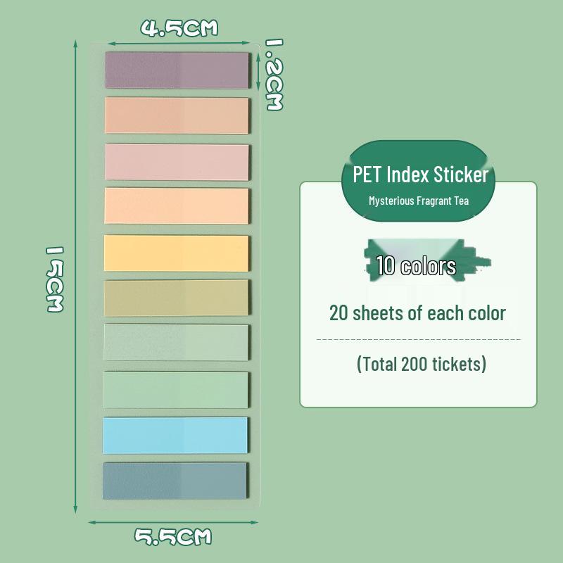 

PET Morandi Translucent Sticky Notes - Cute Question Marking & Classification Memo Stickers.