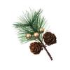 10 Pcs Artificial Pine Pick Mini Pine Needles Branches with Gold Berry Small Pinecones Stems for Holiday Crafts Christmas Tree DIY Garland Wreath