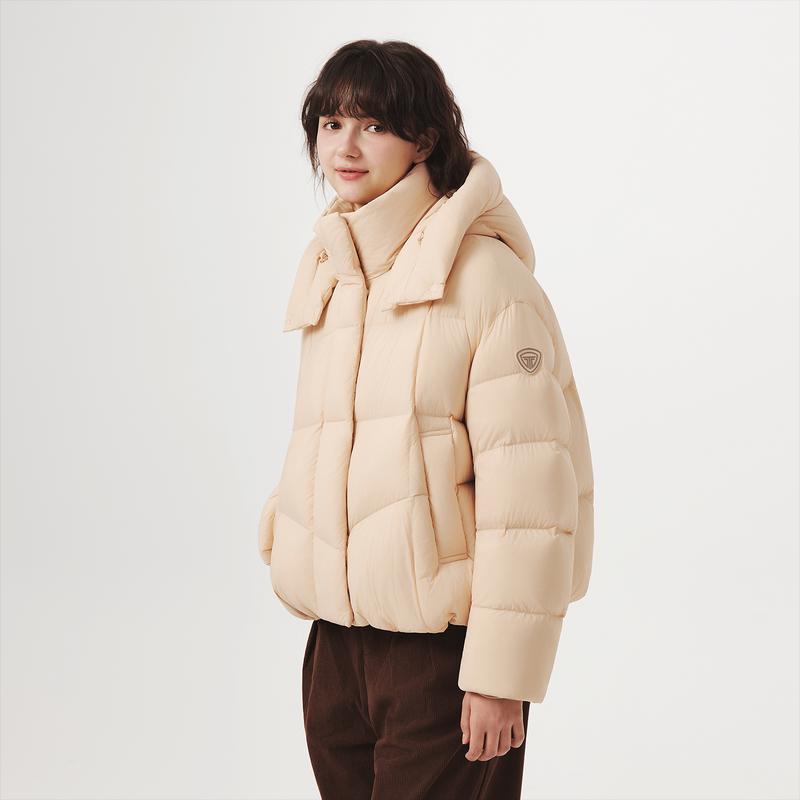 Tanboer Women's Detachable Hood Puffy Short Down Jacket 5530330Z