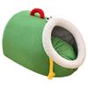 Warm Green Portable Cat Bed Plush Four Seasons Nest Cozy Home Corner For Cats And Small Dogs Christmas Gift For Pet Owners