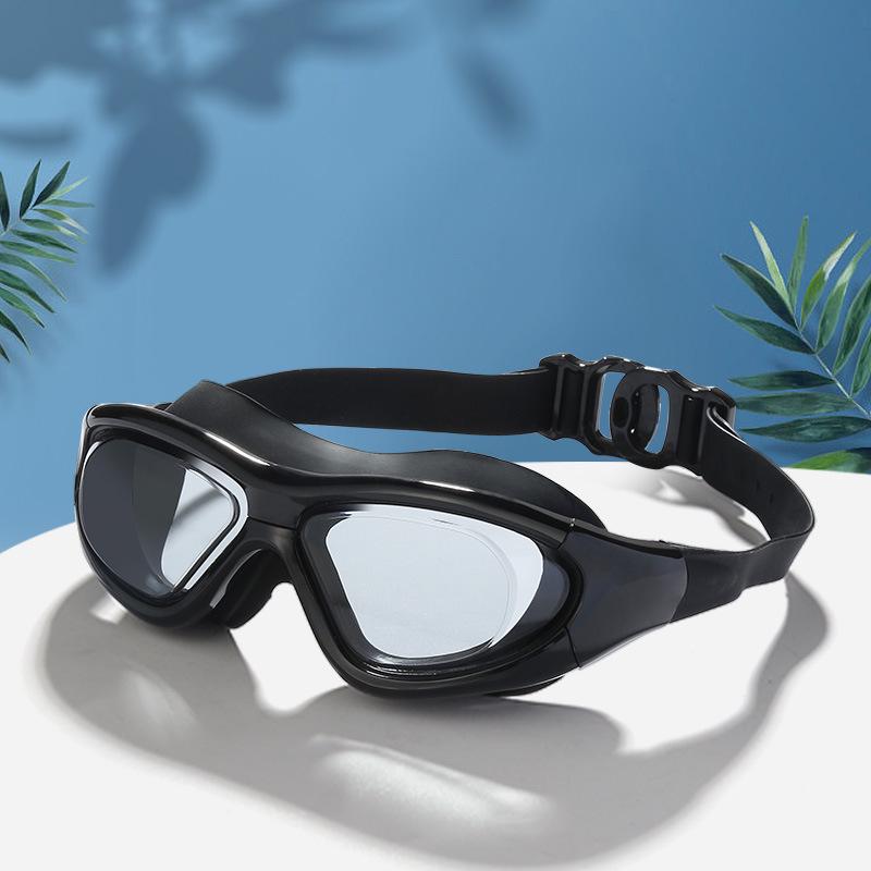 High-Definition Anti-Fog Swimming Goggles for Adults - Large Frame, Flat Lens