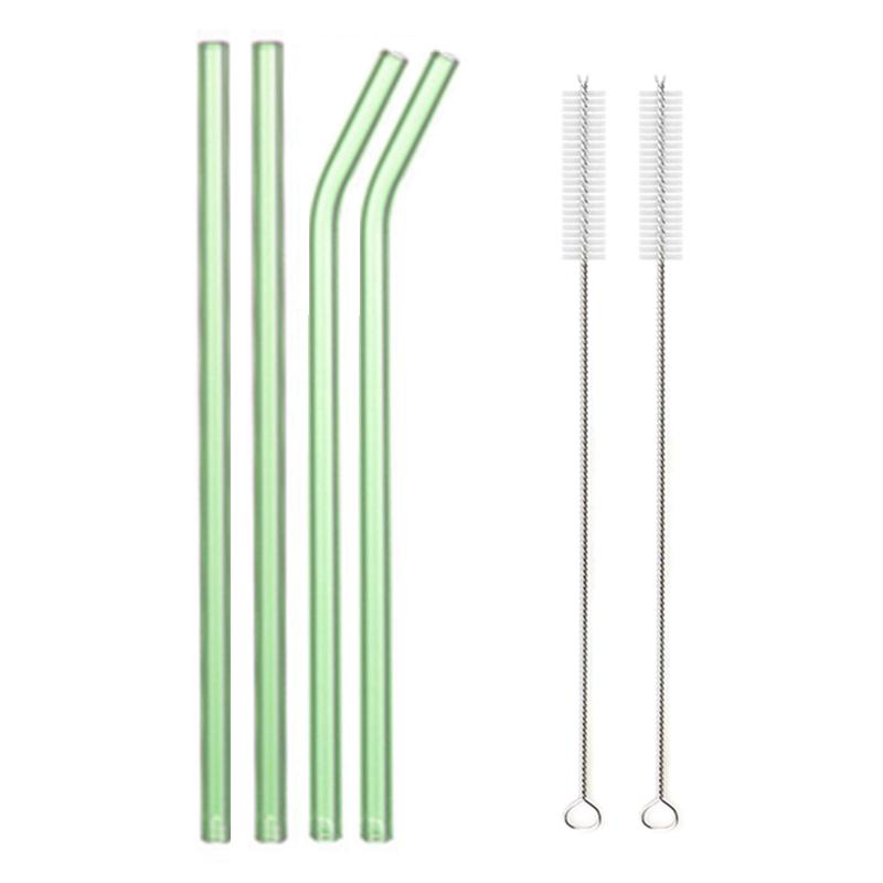Colorful Glass Straws Reusable Drinking Straw Eco-friendly High Borosilicate Glass Straw Glass Favors Bar Drinkware Tube Party