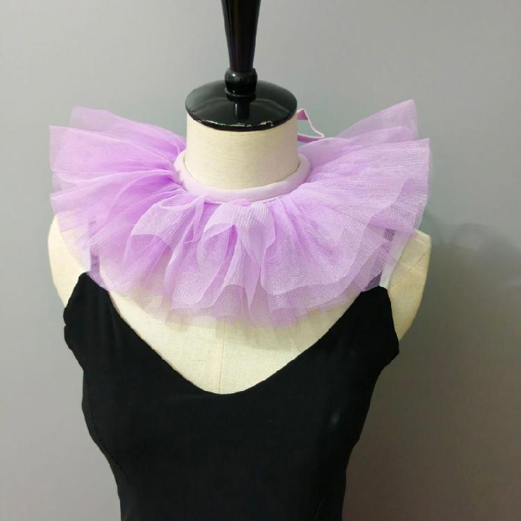 Victoriaanse Stijlen Afneembare Gaas Nepkraag voor Peuter Meisje 3 Lagen Tule Nekkraag Sjaal Capes Clown Cosplay Choker