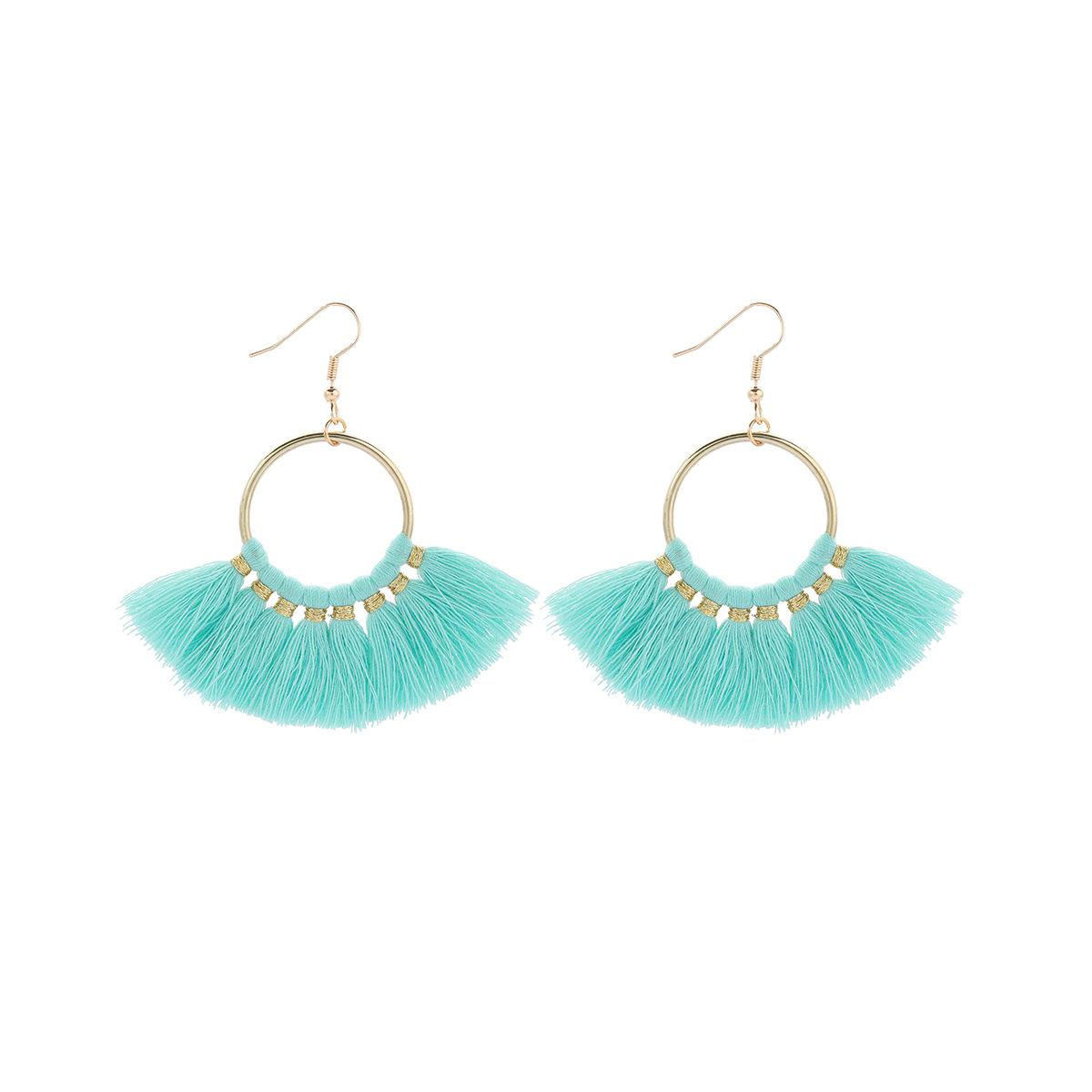 Модные нишевые этнические серьги-веера с бахромой, ретро-серьги в богемном стиле