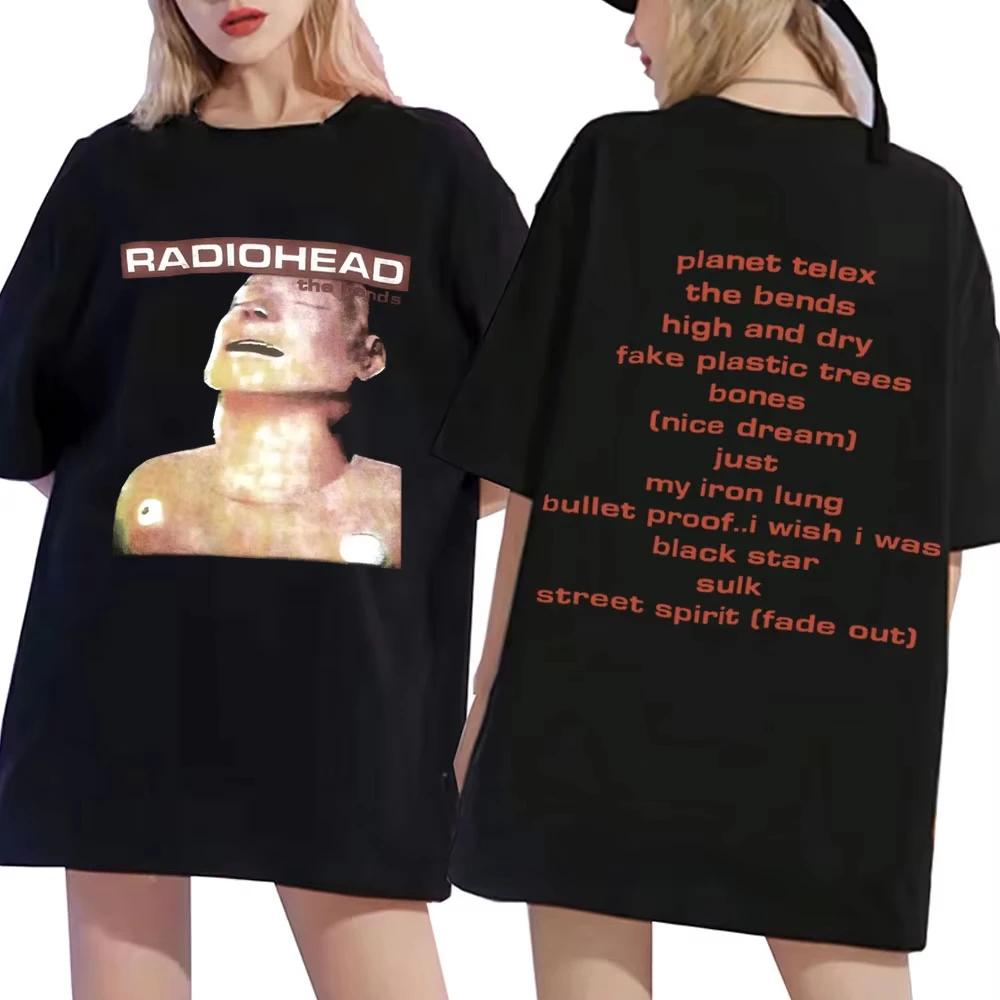 Radiohead The Bends Album Merch T Shirt Rock Hip Hop Vintage Short Sleeve T-shirt Men Women Casual Fashion Oversized T-shirts