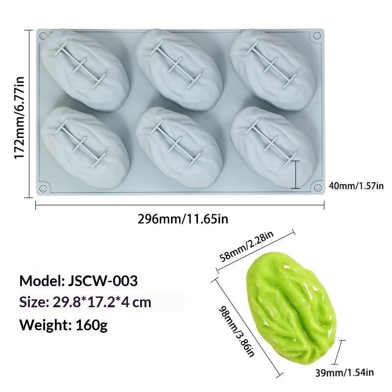 Food Grade Silicone Walnut Shaped Baking Mold Nonstick Easy Release For Chocolate Candy Dessert Making