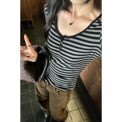 Women's Slim Fit Striped Spicy Girl Long Sleeve Top – 2026 New Style