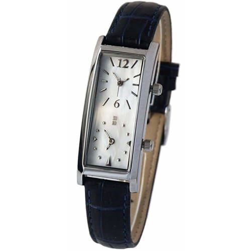 

GRANDEUR Women s Dual Time Watch with Limited Edition Crocodile-Embossed Leather Strap (GSX048W12) / Strap Color: Navy