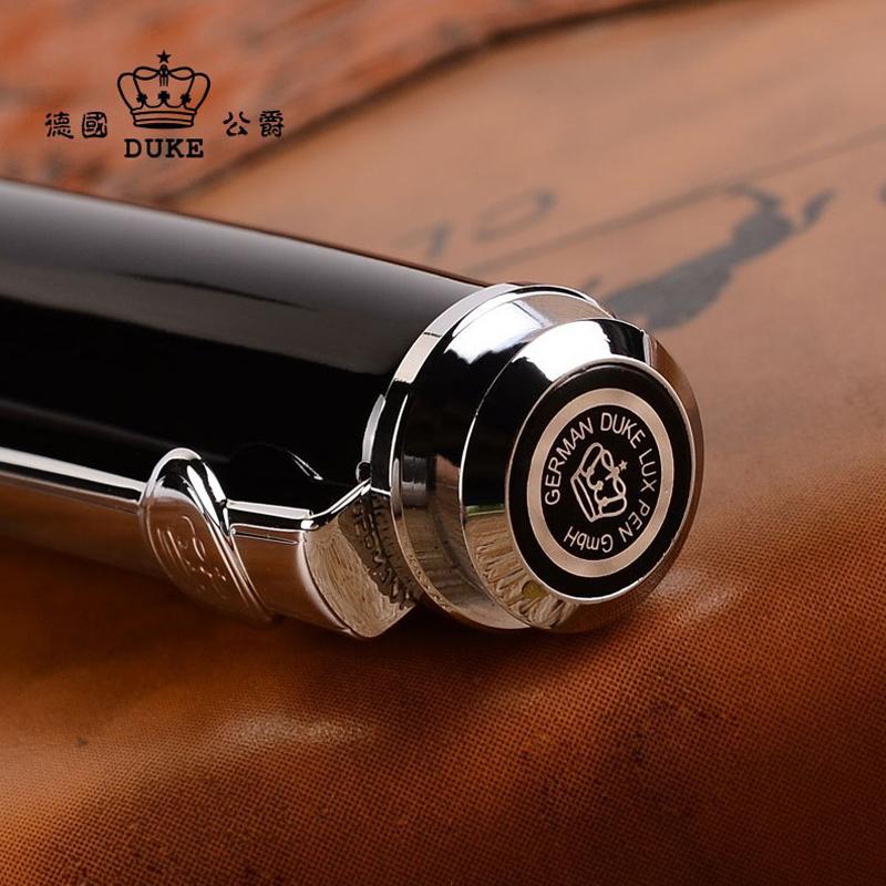 Duke Black And Silver Carbon Fiber Bent Nib Calligraphy 0.8MM & Fountain Pen For Writing Pen GFP015