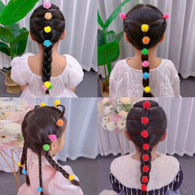 10 STÜCKE Neue Hübsche Weiche Rose Mädchen Elastische Haarbänder Haaraccessoires Kinder Haargummis Baby Kopfschmuck