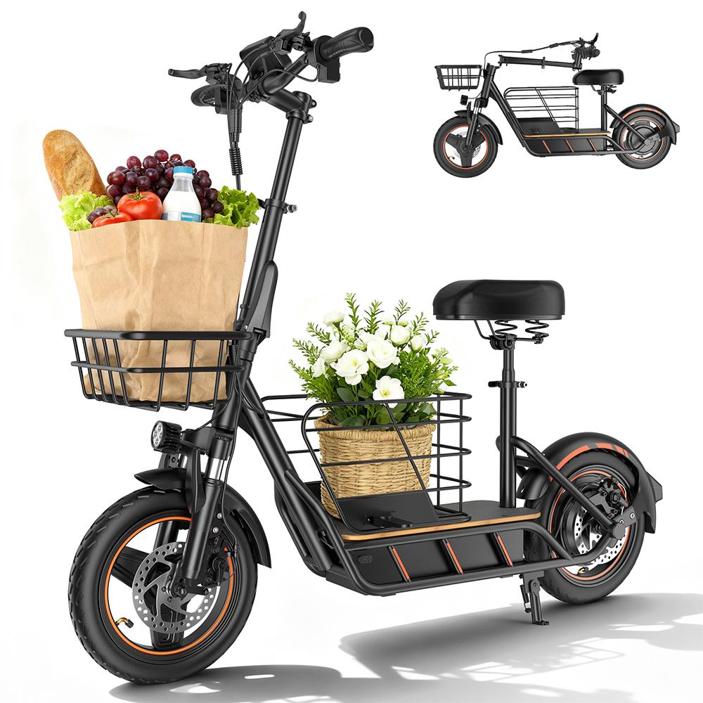 FREEBOY EU US Stock Ingrosso Pneumatici da 14 Pollici E-Scooter Carico 120kg con Sedile Freni a Doppio Disco Scooter Elettrico Impermeabile Adulti