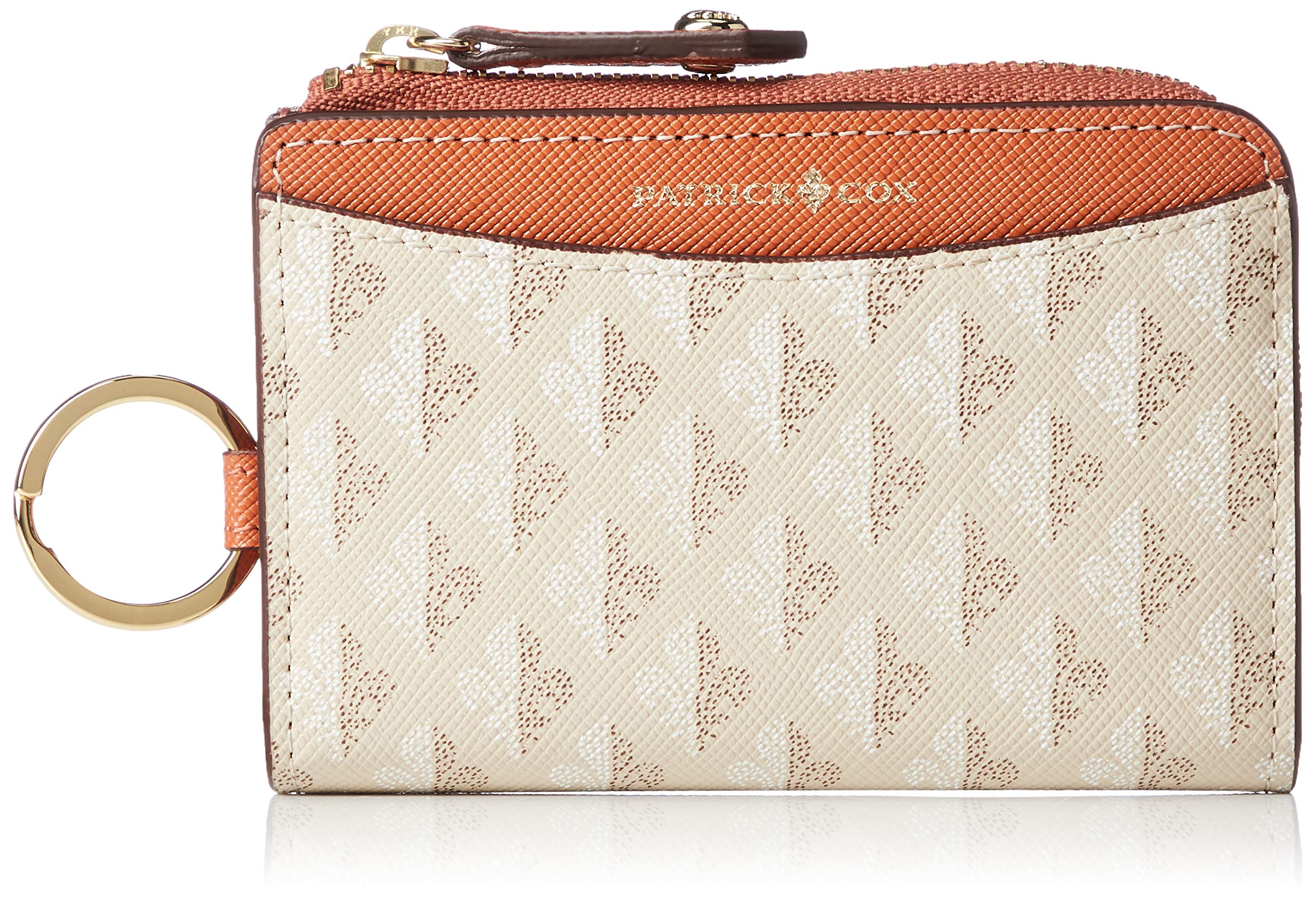 Ключница Patrick Cox Maison, принт  Лилия , комбинация ПВХ и коровьей кожи, совместима со смарт-ключом, PXLW7GK1, Бежевый