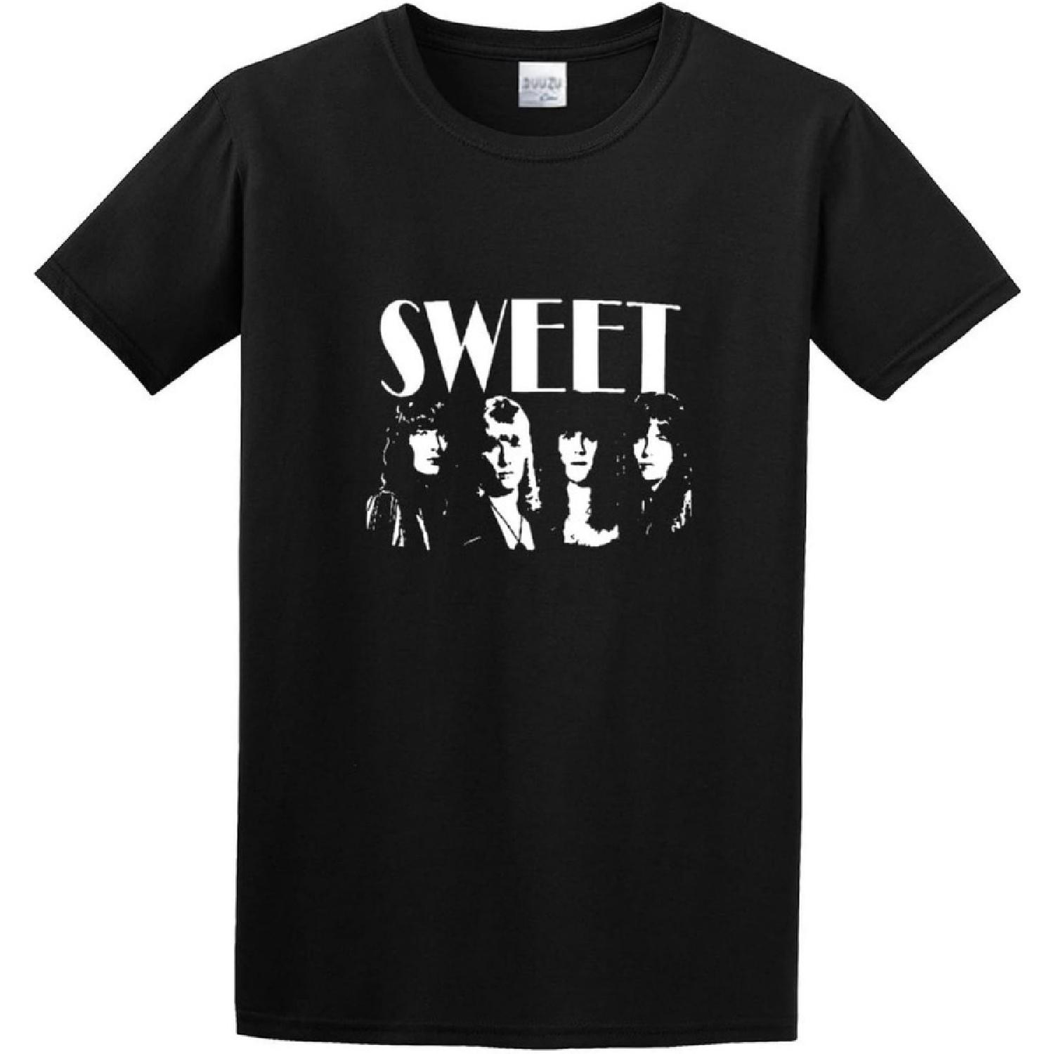 Ouybia Sweet Band Glam Rock Unisex 100% Cotton Short-Sleeve T-Shirts Black XXXXXL разноцветный