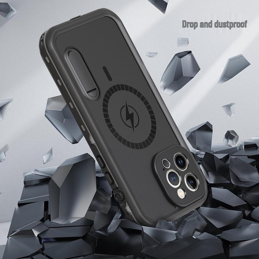 Red Pepper Magnetic Waterproof Case for iPhone 13 Pro Max - Outdoor Diving Sports Protective Cover