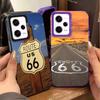 Amerika Route 66 Weiche Handyhülle für Samsung Galaxy S24 S25 FE S26 Edge S23 Ultra S22 Plus S21 + Stoßfeste Hülle Rückschale