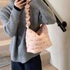 Pleated Strap Korean Shoulder Bag Space Cotton Bubble Cloud Bag  Office Worker