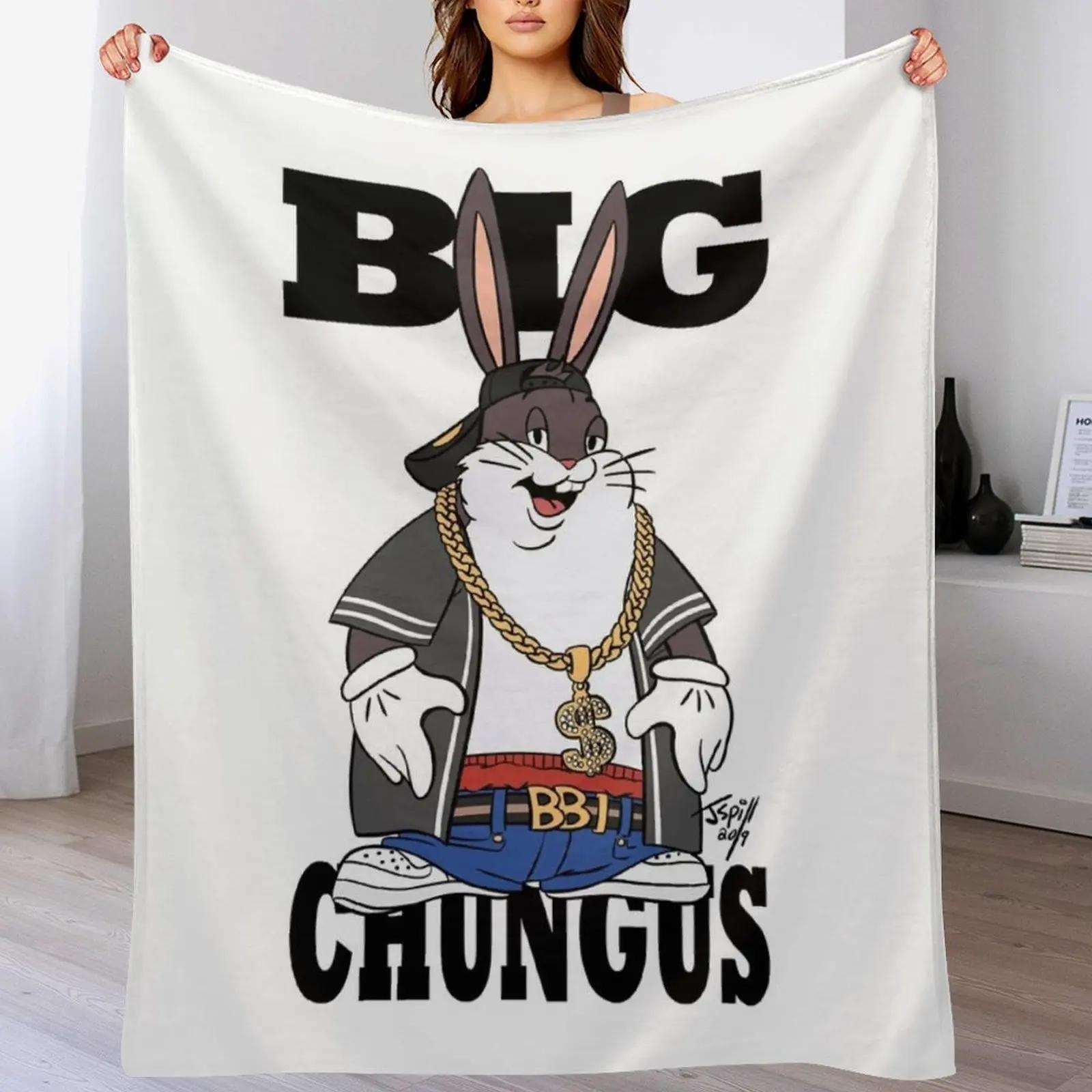 

Big Chungus TShirt Throw Blanket Soft Breathable Blanket for Night Sleeping 102x76cm(40x30in)