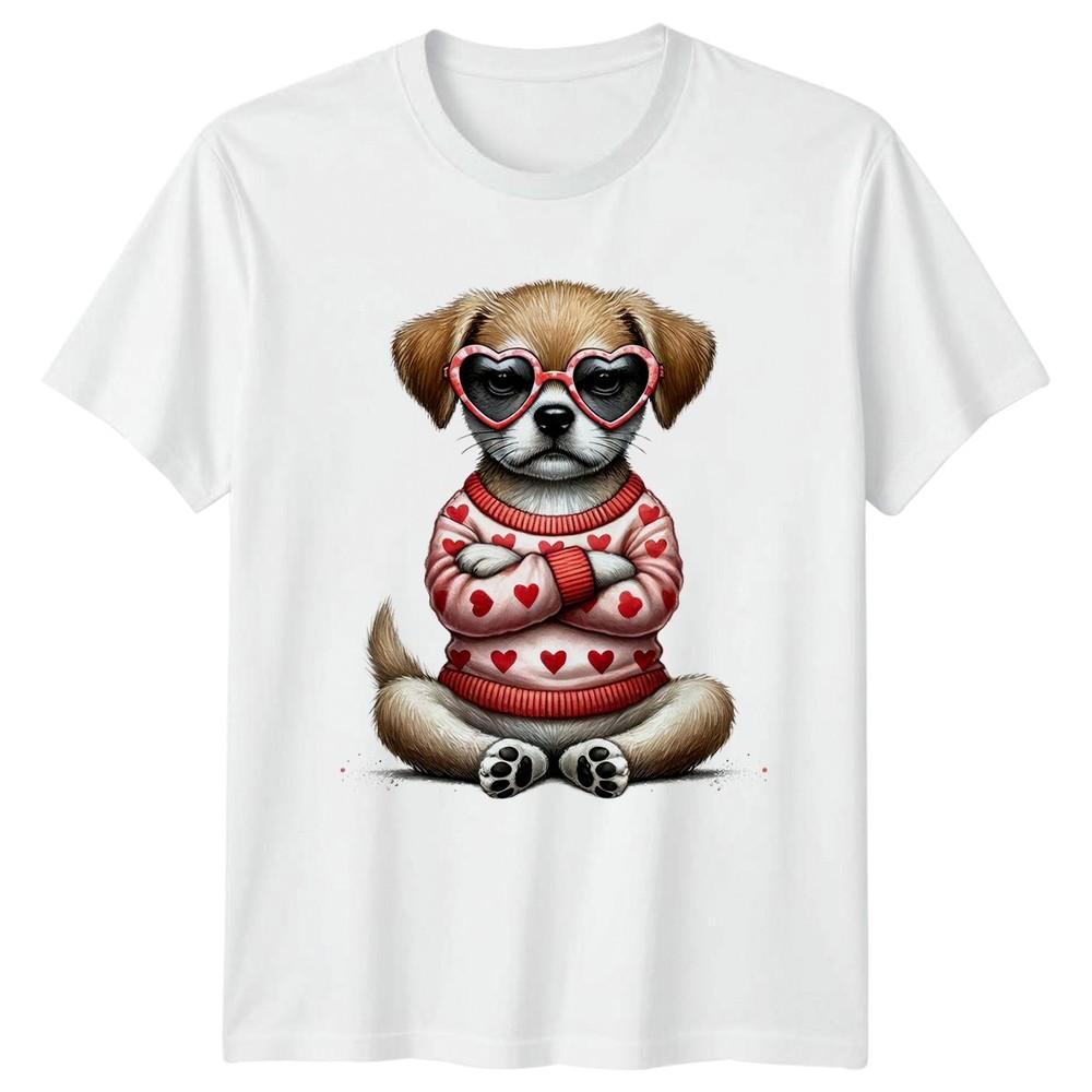 Puppy Love Dogs Valentines Day Unisexs TShirt Unisexs Tee Graphic Unisex Top S