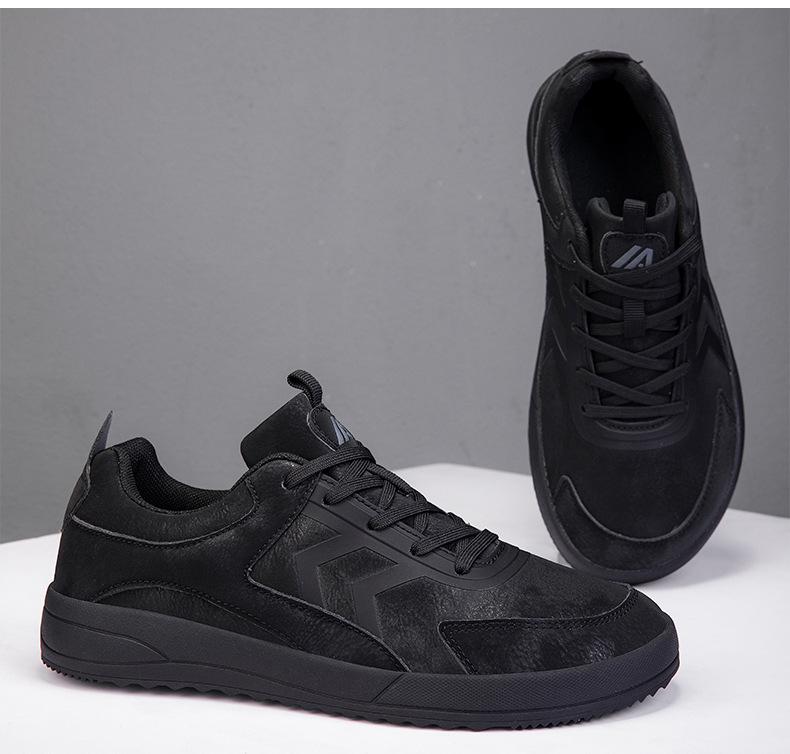 Cross 2024 Men's Wide Suede Barefoot Sports Shoes Size 47/48 - Black Casual with Labor Protection