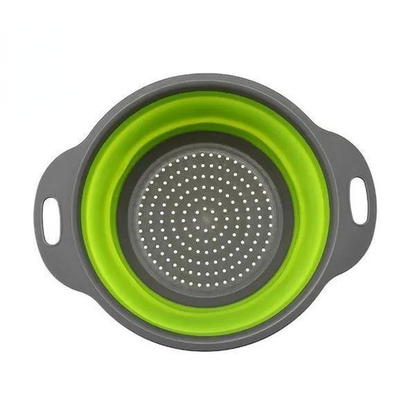 Silikonový skládací koš na zeleninu Skládací mycí odkapávač s rukojetí filtr na ovoce a zeleninu