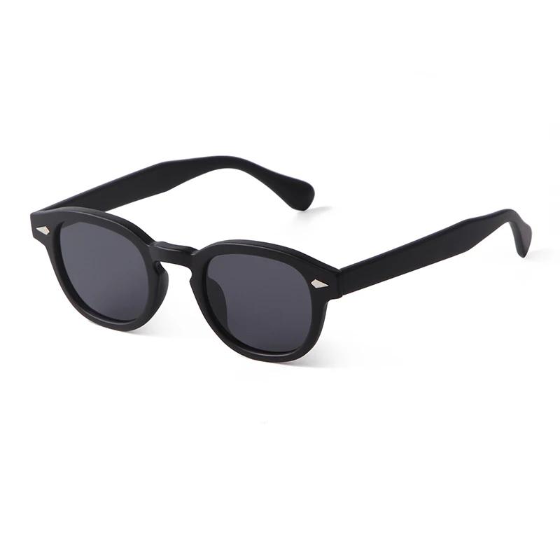 Lunettes de Soleil Rondes Bleues Transparentes Mode UV400 Rétro Rivet Écaille Carré Petit Lunettes de Soleil pour Femmes Hommes