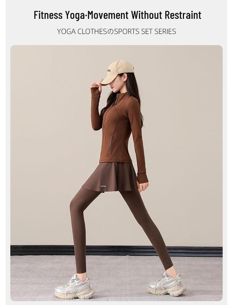 Women's Autumn/Winter 2024 Casual Sports Suit: Yoga Skirt Pants & Morning Run Outfit