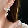 Oil Drop Butterfly Earrings Flower Pendant Sweet Stud Earrings Vintage Earrings Women  Party