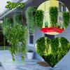 2pcs UV-Resistant Realistic Artificial Ivy Hanging Green Ferns Lifelike Decorative Leaves for Indoor Outdoor Wall Art Porch