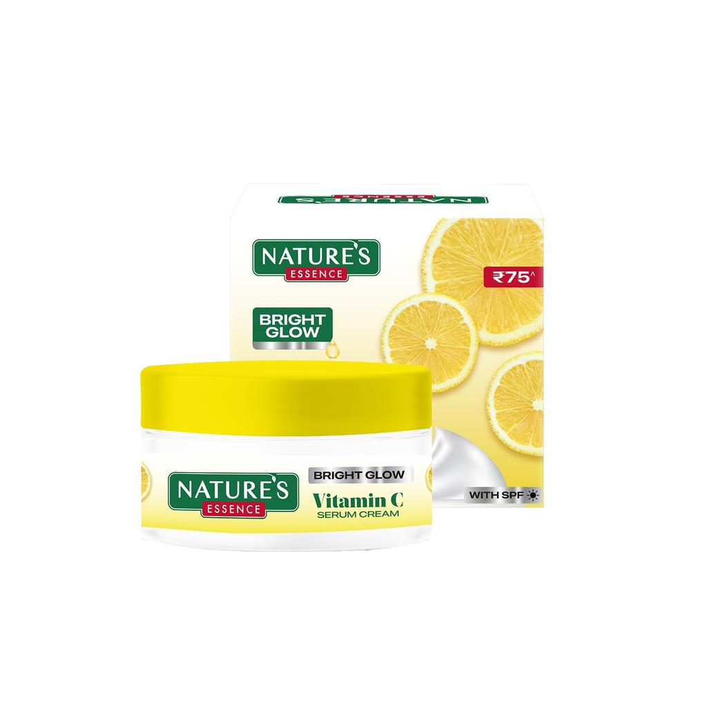 Nature's Essence Vitamin C Serum Face Cream for Men & Women | Infused with Yuzu Lemon & Niacinamide | Brightens & Gives Glow | Vitamin C Face Cream