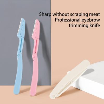 Rasoio pieghevole sicuro per donne, taglia sopracciglia, lama antigraffio, strumenti per il trucco, taglia sopracciglia, rasoio per il viso per donne