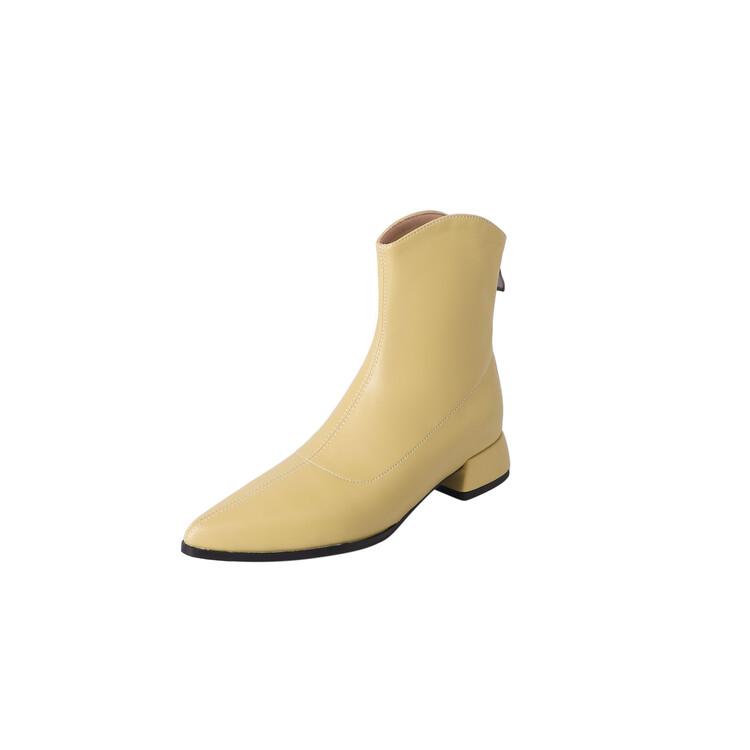 Fashion New Autumn Winter Women Boots Fashion Pointed Toe Chelsea Boots for Women Short Boots Shoes Low Heel Botines Mujer Size 34-43