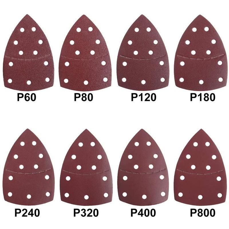 10/20/40 PCS 11Holes Mouse 40-2000 Grits Paper Detail Sanding Sander Sander PSM Triangular Sandpaper Detail Multi