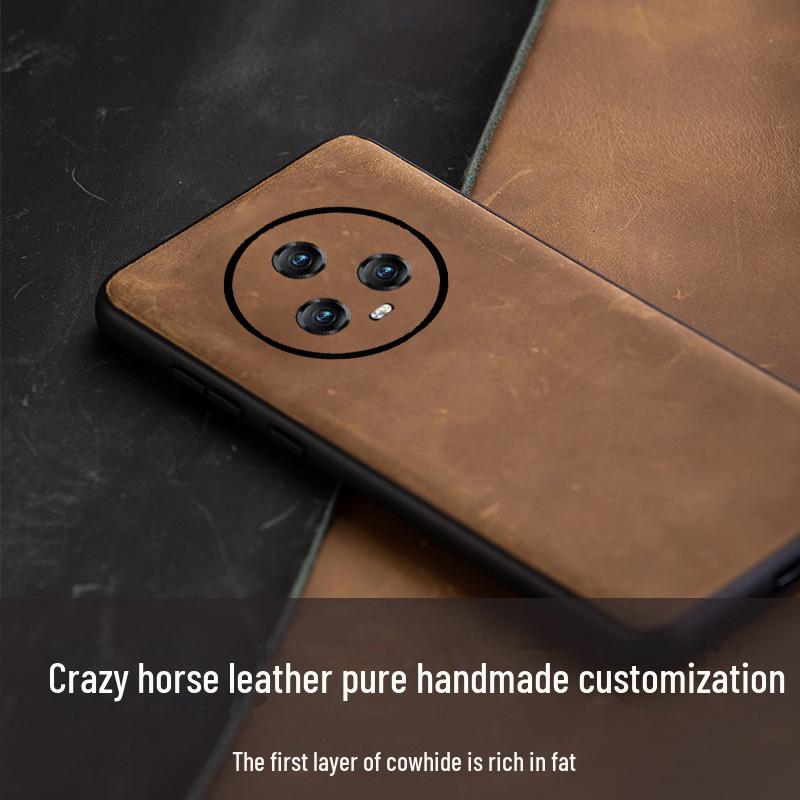 Honor Magic5 Pro Cowhide Leather Full Cover Protective Case