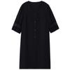Black Dress Women's Loose Large Size Summer Dress Medium Length Solid Casual Lace Hollow Out Dress