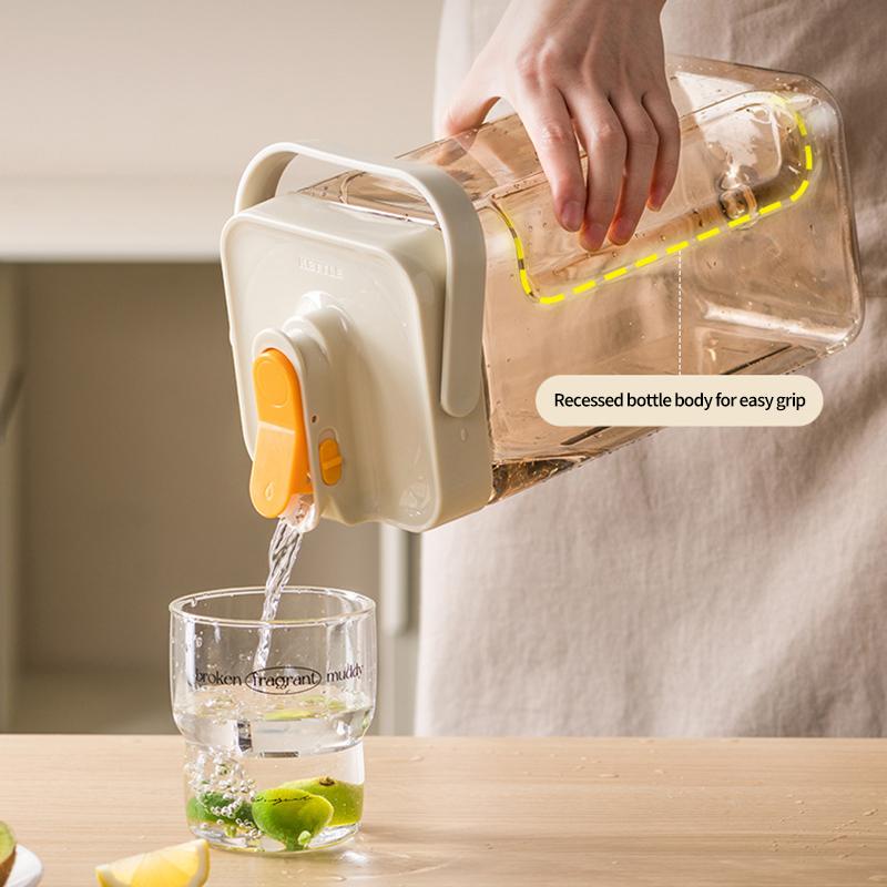 3.5L Refrigerator Cold Water Bottle Large Capacity Kettle with Faucet Iced Beverage Dispenser Kitchen Drinkware Juice Container