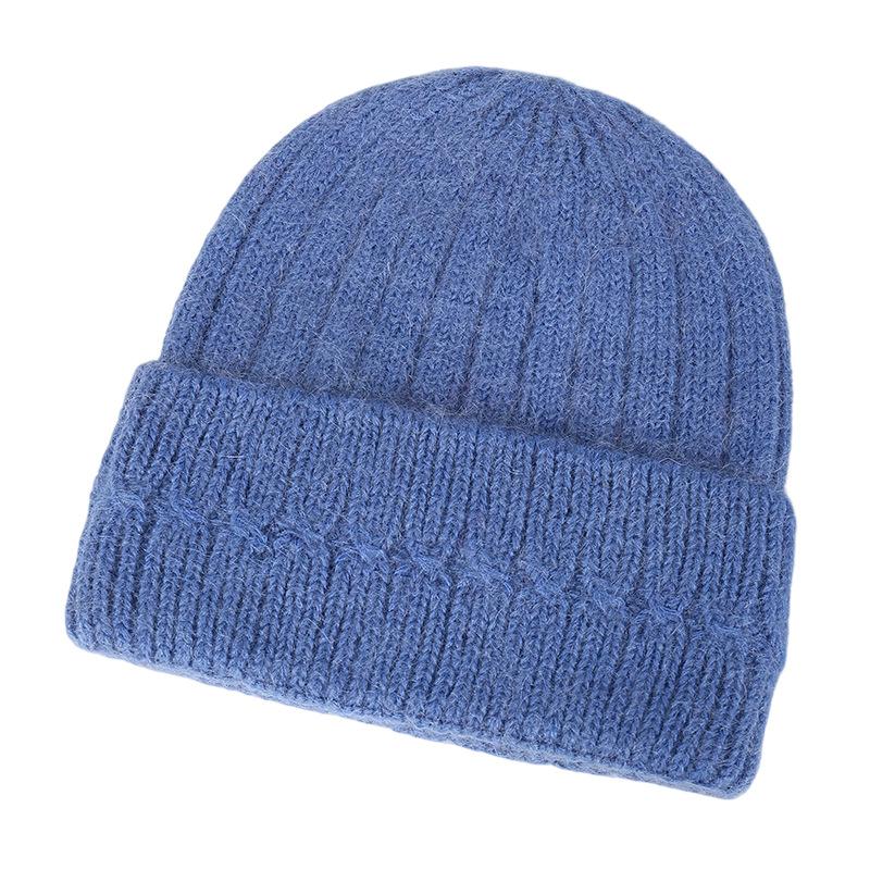 New comfortable and warm pure rabbit hair knitted wool hat source autumn and winter new white ear protection hat headcap