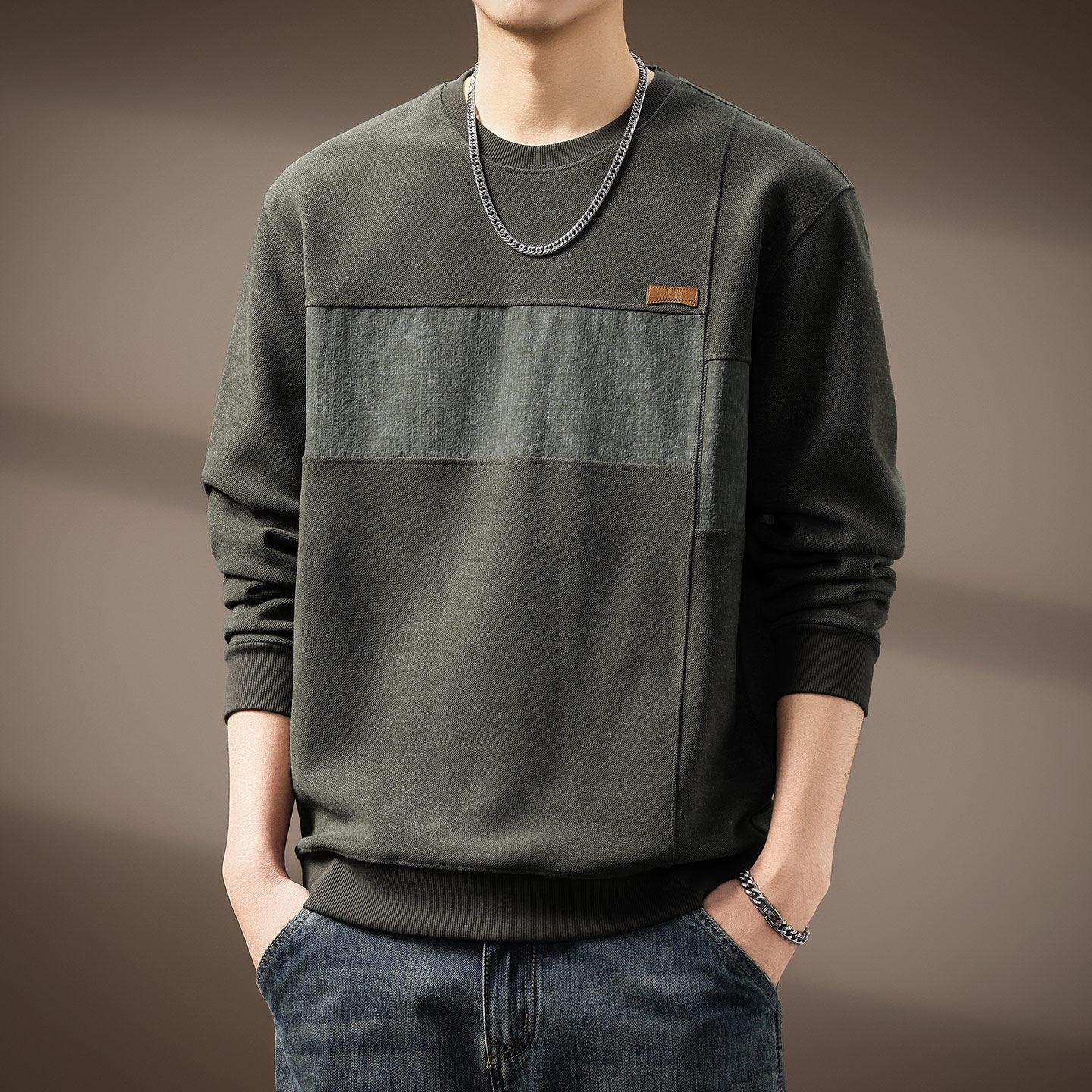 

Men s Retro Patchwork Heavyweight Long Sleeve Hoodie – Autumn Winter 2026 Trendy Velvet Base Layer 3XL for 90-100 kg