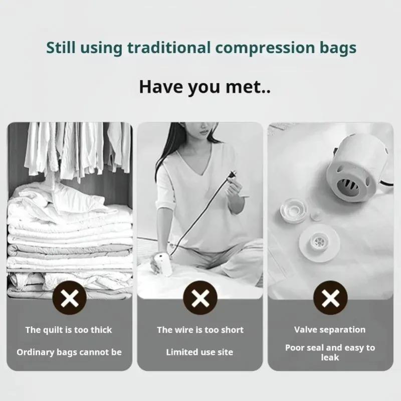 Vacuum Compression Bag for Down Jacket and Cotton Quilt Home Use Sealed Storage Bag No Need To Pump Air Out Durable Material