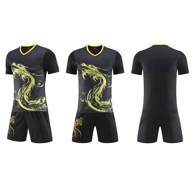 Dragon Boat Team Uniform Dragon Boat Festival Competition Training Uniform Dragon Pattern Sportswear Men's Football Uniform Set Wholesale 