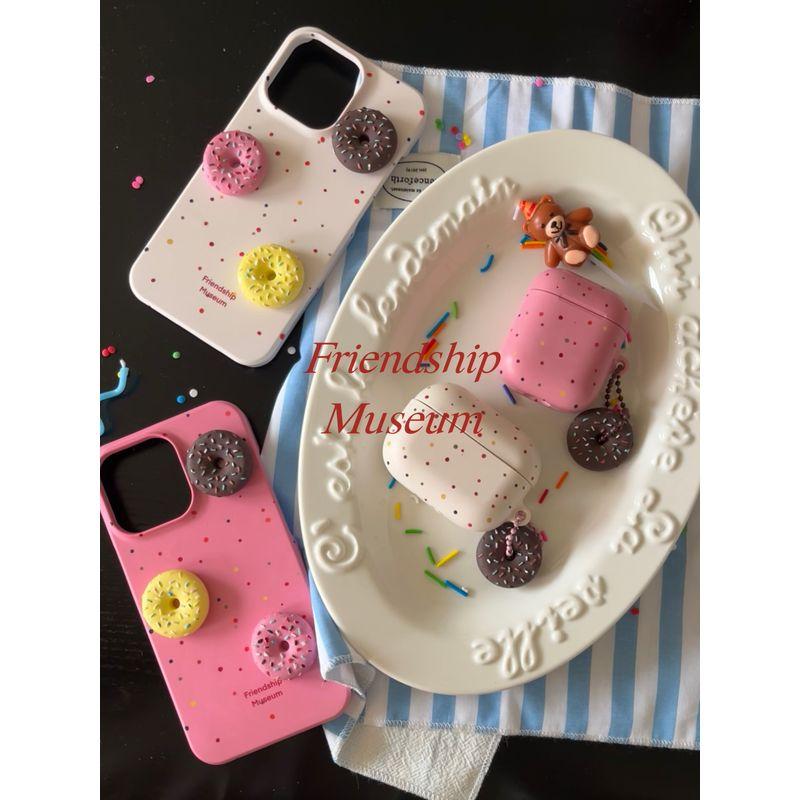 

Case Applicable Airpods2/3 Generation Pro/4 Generation Protective Case Apple South Korea Import Frosted Film Hard Case Wireless Protective Case Airpods Pro Peach Donut (with accessories