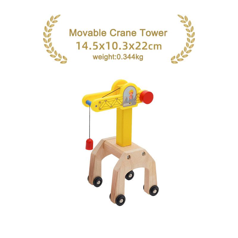 Wooden Track Accessories All Kinds Construction Tower Crane Toys Magnetic Building Compatible with All Brands Wooden Track Toys