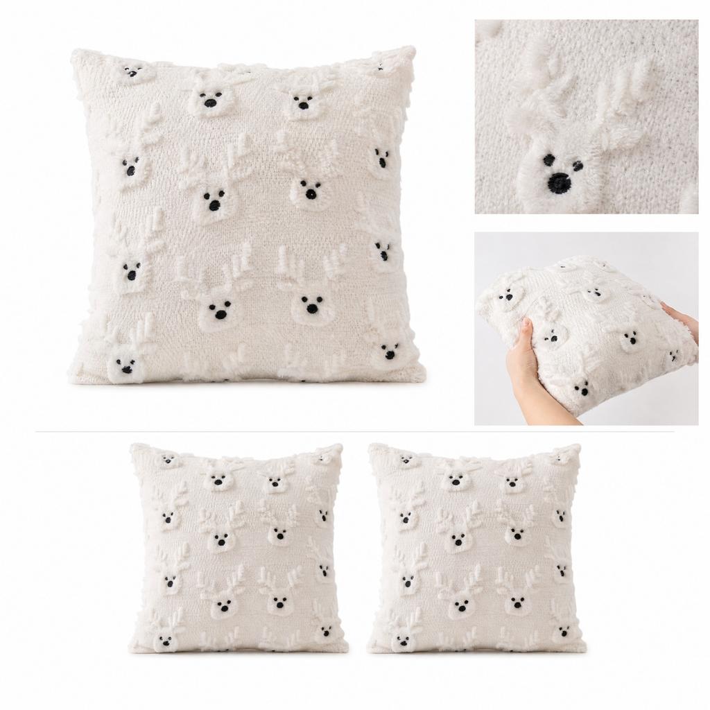 Christmas Cover Quilted Plush Decorative Throw Case 1818 Inches for Holiday Home Decor