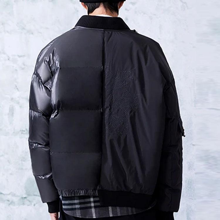 Li Ning CF Wu Xing Series Spliced Loose Short Warm Down Jacket Unisex Outerwear Black AYMR385-1