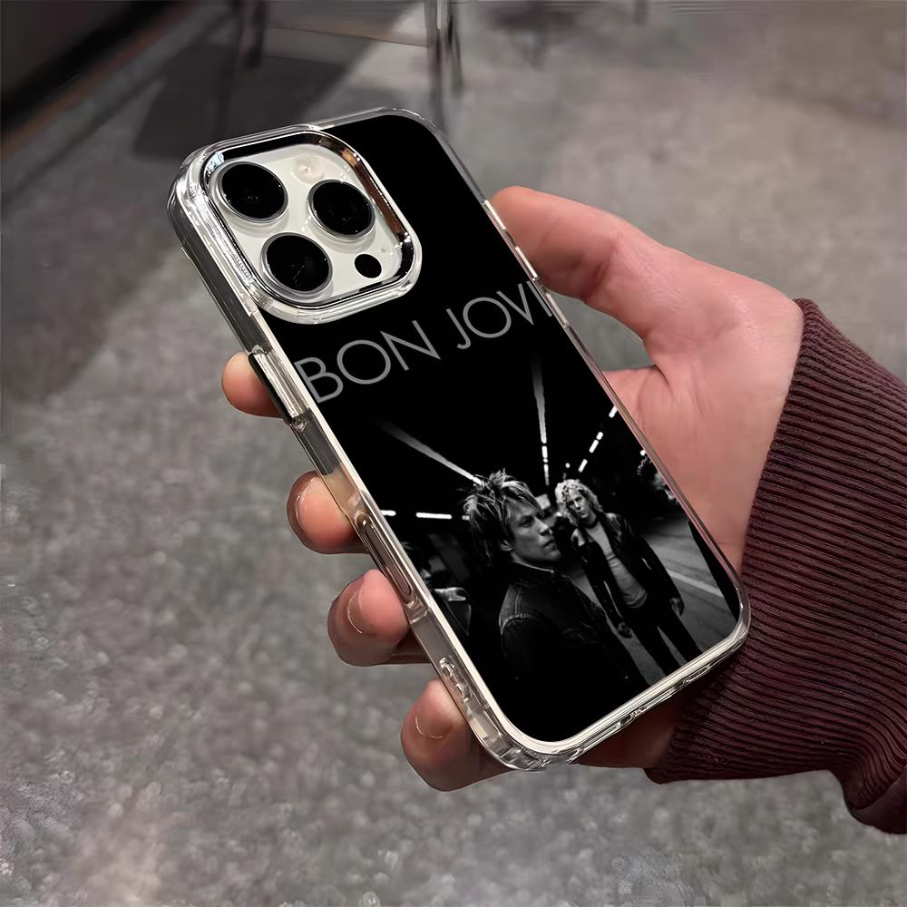 Rock Band B-Bon Jovi Forever Phone Case For IPhone 17 Air 16 E 15 14 13 12 11 Plus Pro Max Electroplated Transparent Soft Shell