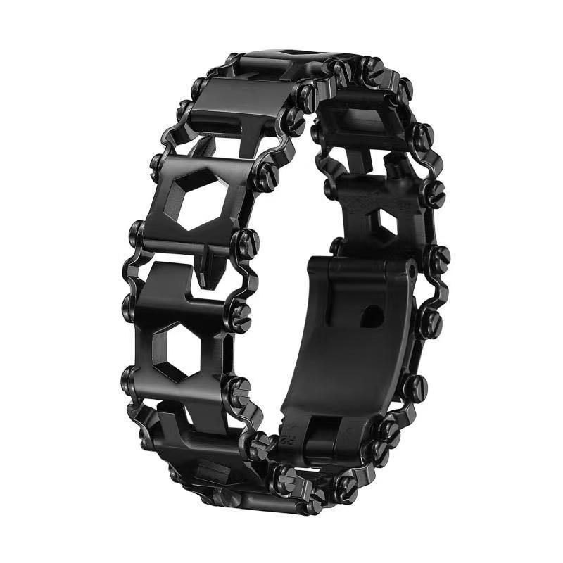 Stainless Steel Multi-Tool Bracelet: Wearable Outdoor Emergency Wristband