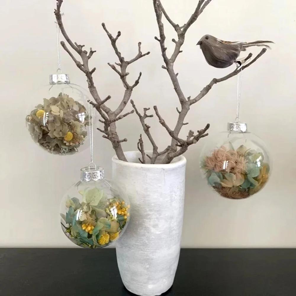 6Pcs PET Clear Plastic Christmas Ball Fillable Plastic Bauble Xmas Tree Hanging Ornaments  Wedding