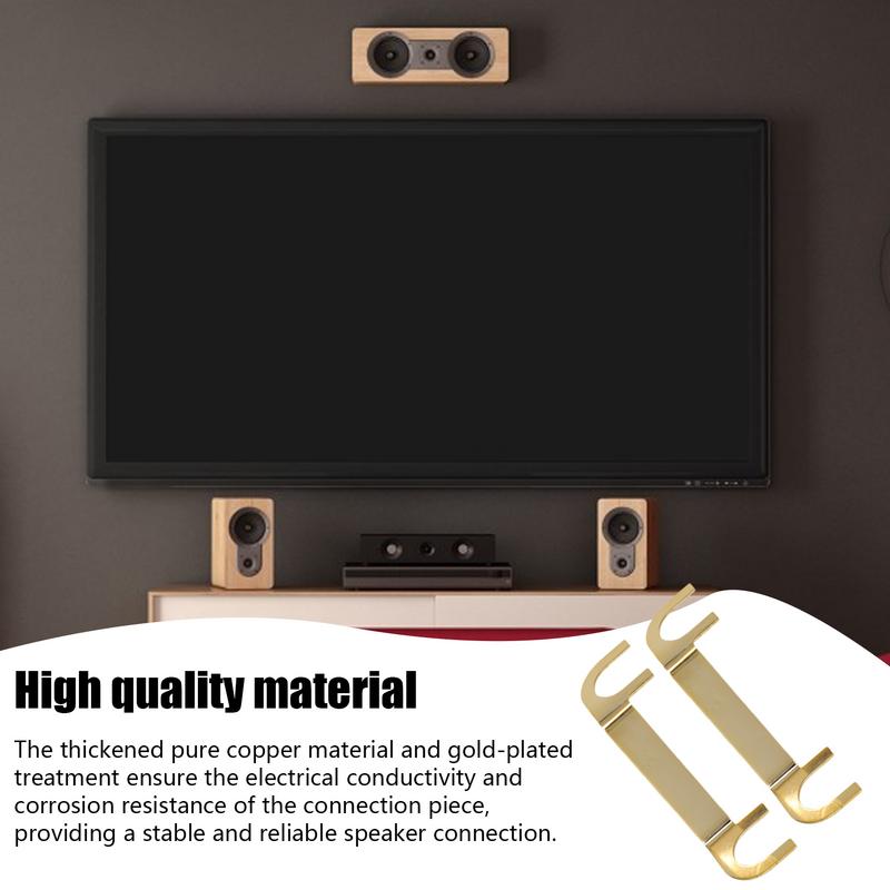 2 Pièces Connecteur de Fil d'Haut-parleur Cosses Terminales en Cuivre Cosses de Connexion Dorées pour Câblage d'Haut-parleur Connecteur de Câblage d'Haut-parleur Accessoires pour Haut-parleurs