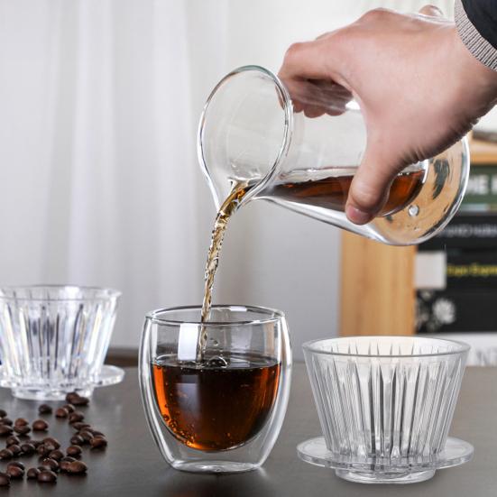 Kaffefilterkopp Imitation Kristall Ögon Design Plast 1-2 Kopp Kapacitet Platt Botten Stabil Placering Handbryggare Kaffedroppare