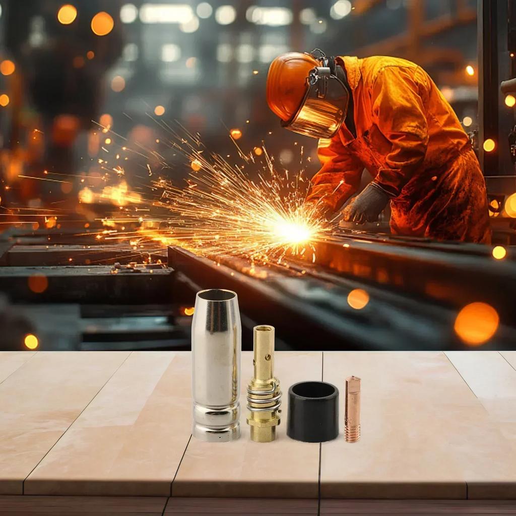 20Pcs Nozzles Contact Tips Holder Set for MIG Welder Consumable Accessory Compatible with For 15AK Welding Machines up to 180A